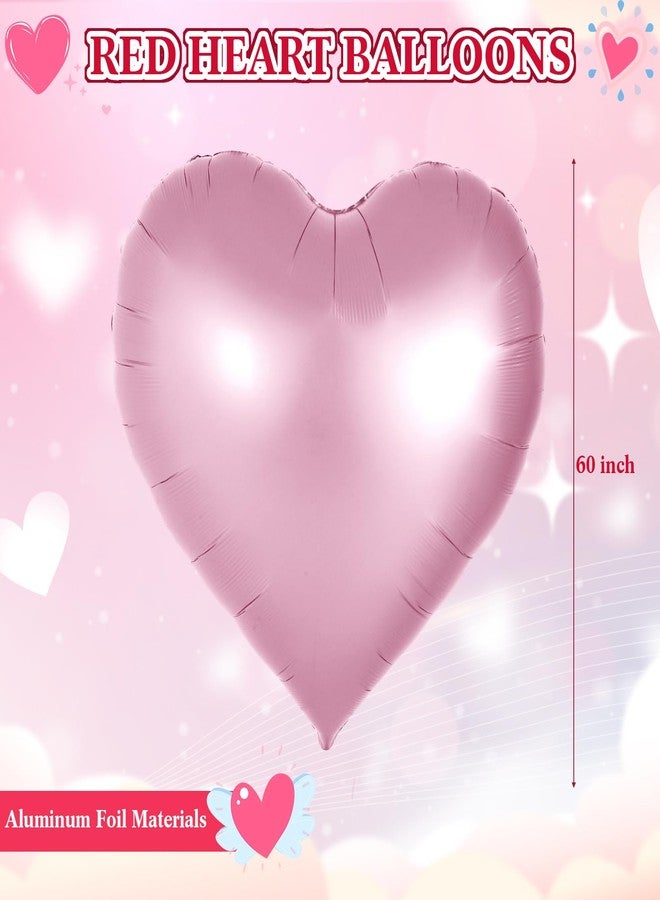 بالون ميني إنفلات كبير على شكل قلب وردي ضخم، مقاس 60 بوصة، لتزيين حفلات عيد الحب، وحفلات الزفاف، والخطوبة، والذكرى السنوية، وحفلات استقبال المولود. - Image 2